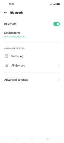 Press the required Bluetooth device and follow the instructions on the screen to pair the device with your phone.