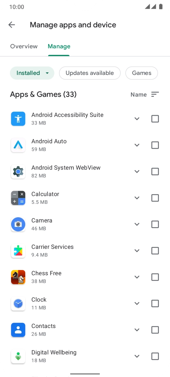 Press the required app.