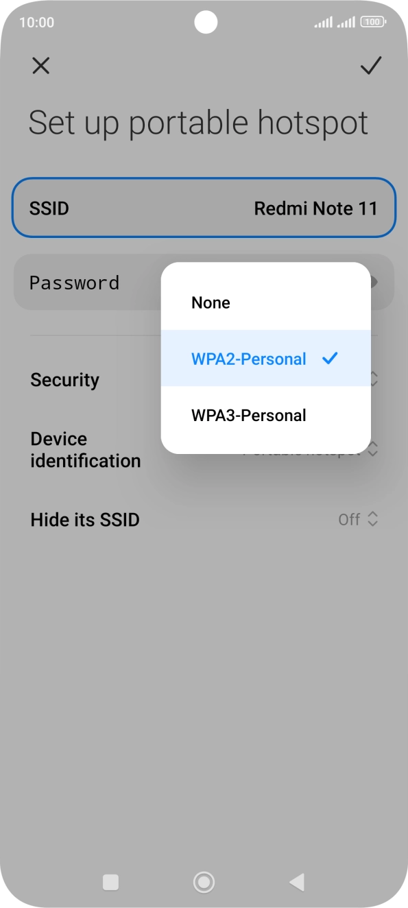 Press WAP3-Personal to password protect your WiFi hotspot.