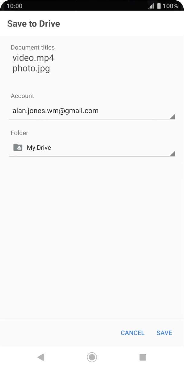 Press the field below 'Folder' and go to the required folder. Press the field below 'Folder' and go to the required folder.