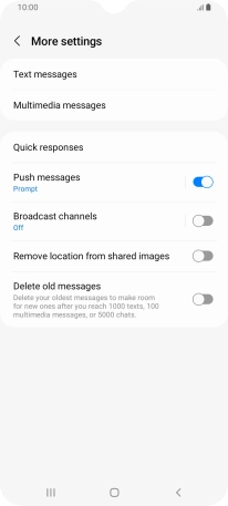 Press Text messages.