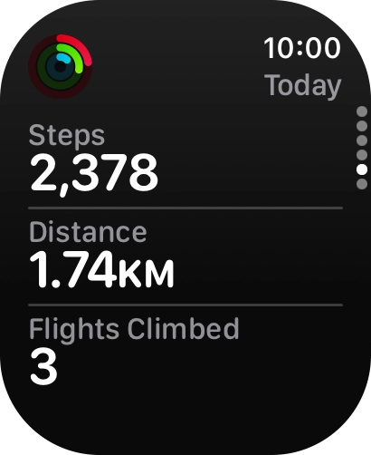 Slide your finger downwards to return to the overview with the coloured rings.