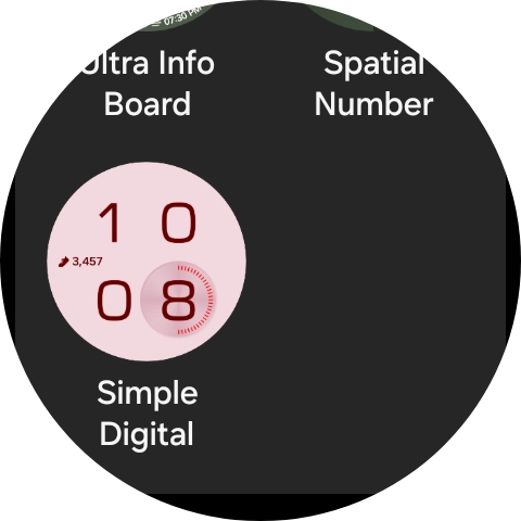 Slide your finger up or down to see the available watch faces. Slide your finger up or down to see the available watch faces.