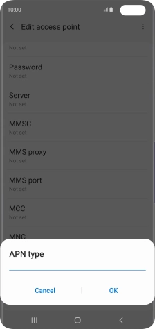 Key in default and press OK.