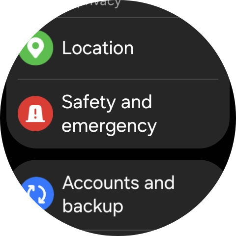 Press Safety and emergency. Press Safety and emergency.
