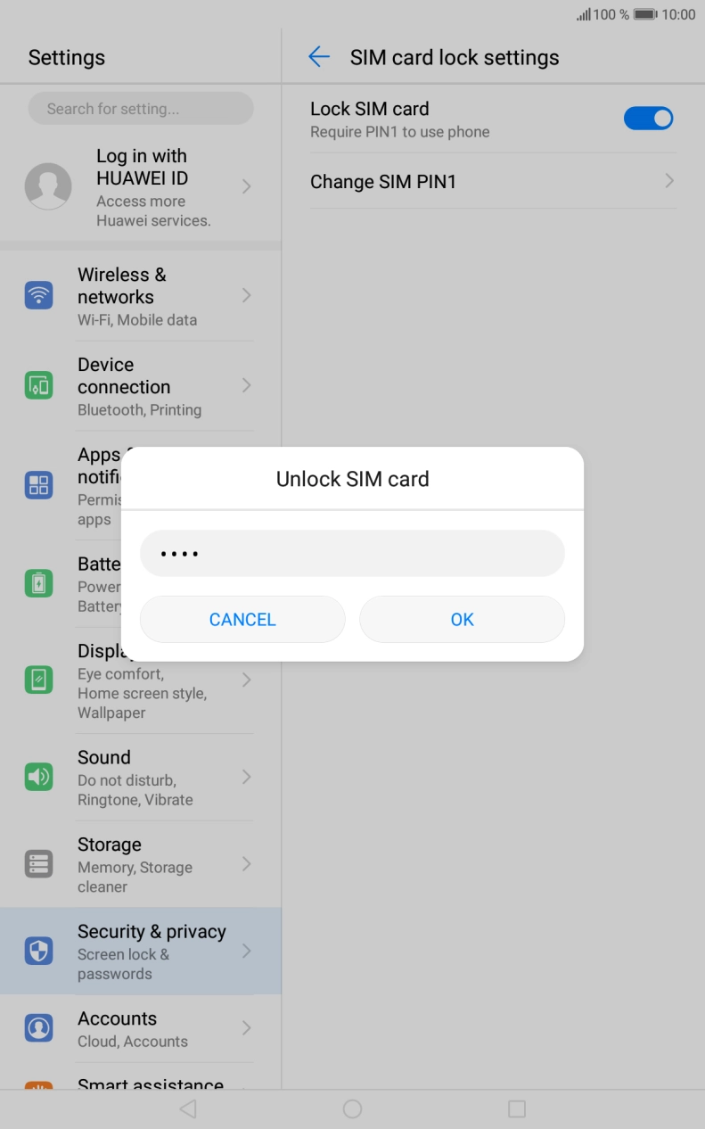 Key in your SIM PIN and press OK. The default SIM PIN is 0000.
