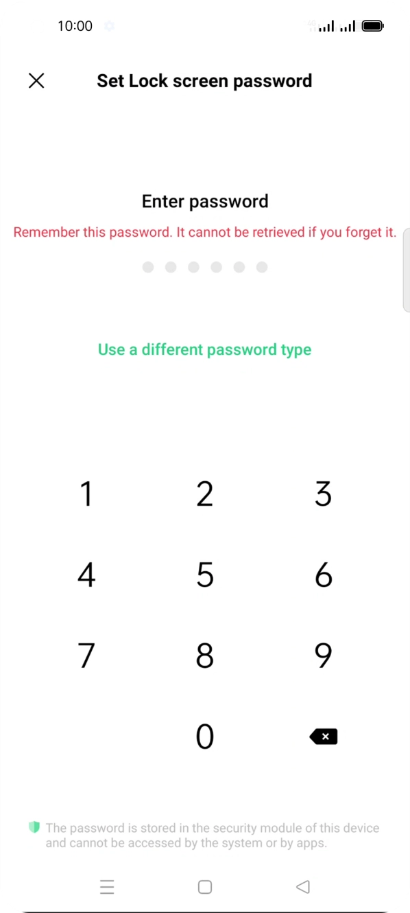 Press Use a different password type. Press Use a different password type.