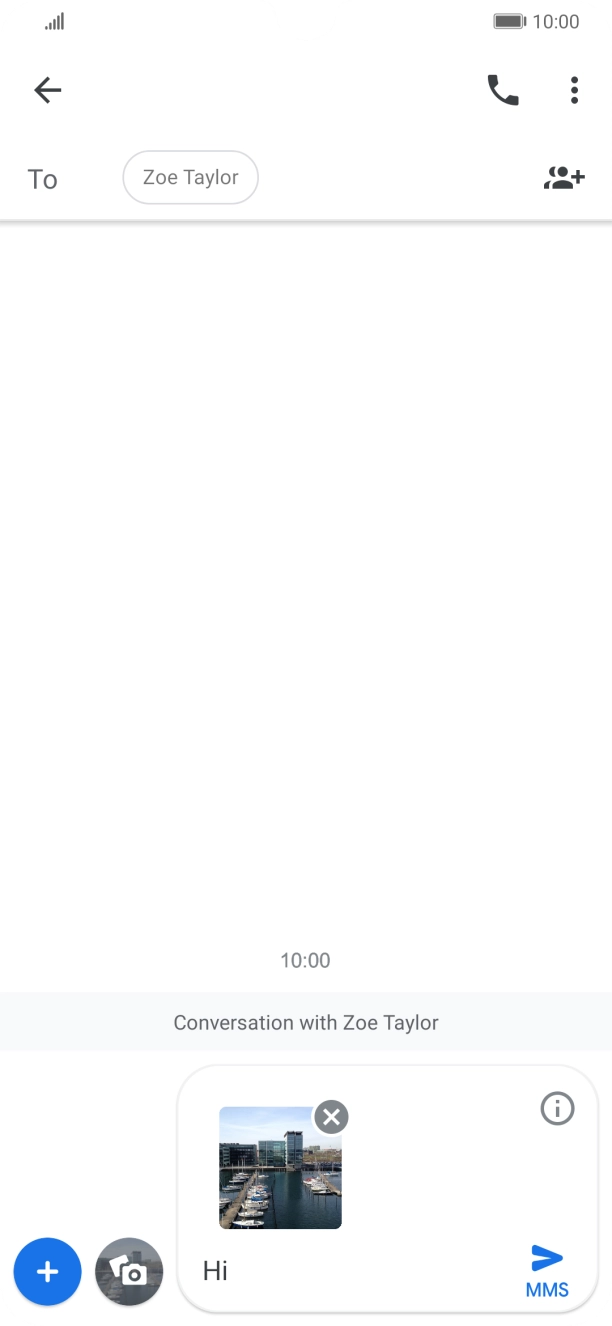 Press the send icon when you've finished your picture message. Press the send icon when you've finished your picture message.