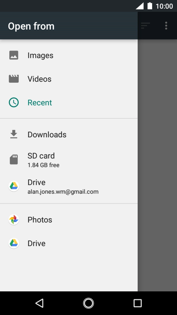 Press Images and go to the required folder.