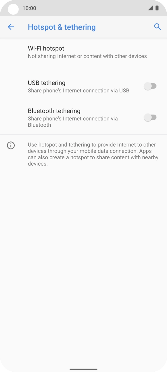 Press Wi-Fi hotspot.