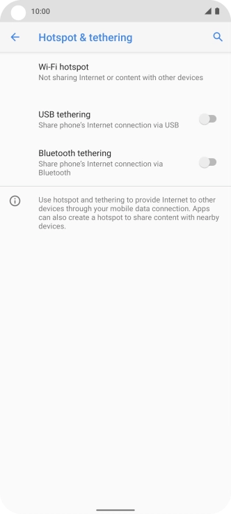 Press Wi-Fi hotspot.