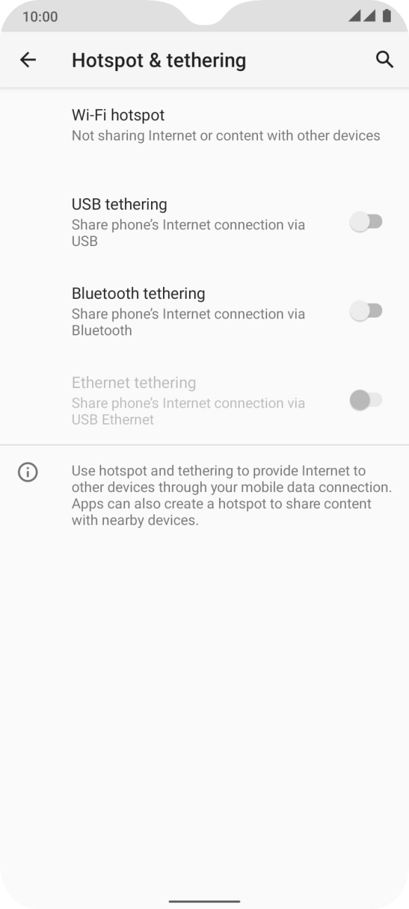 Press Wi-Fi hotspot. Press Wi-Fi hotspot.