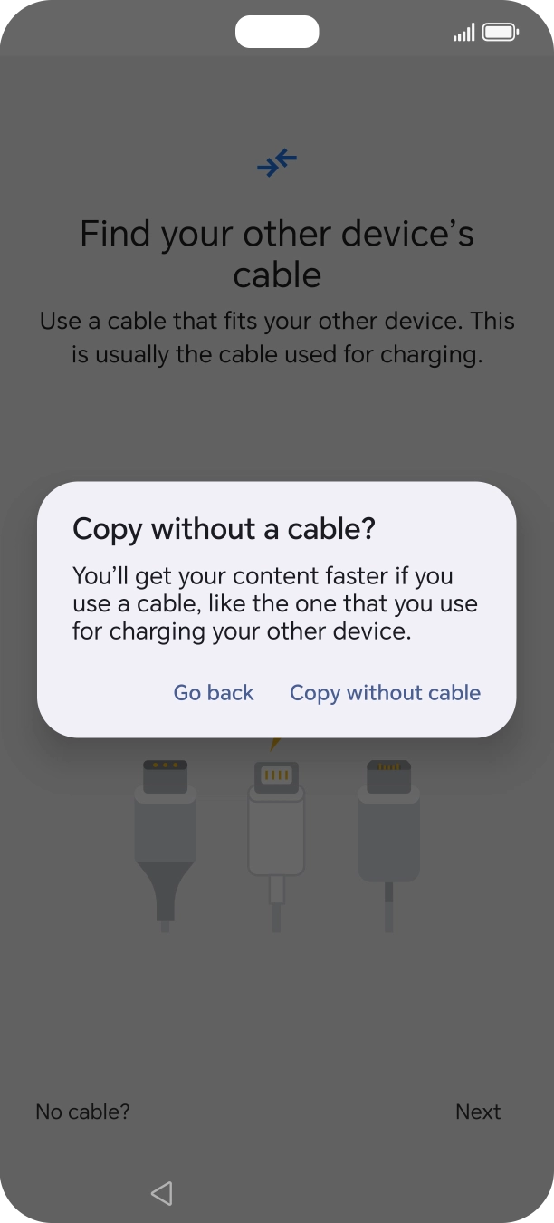 Press Copy without cable.