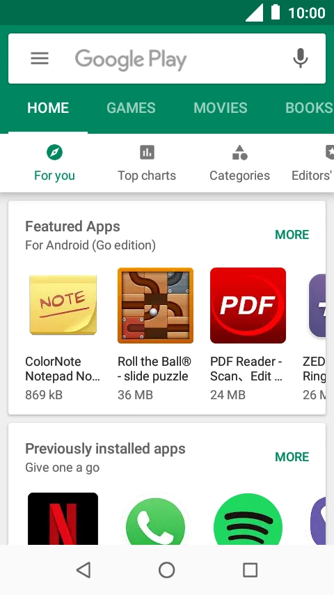 Slide your finger right starting from the left side of the screen.