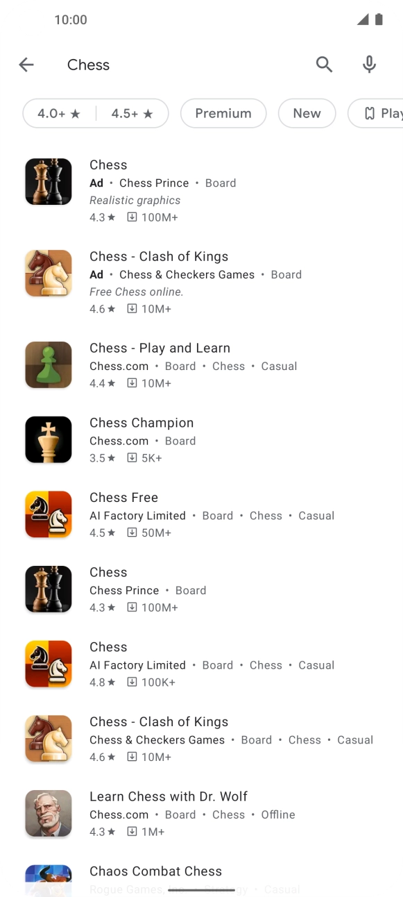 Press the required app.