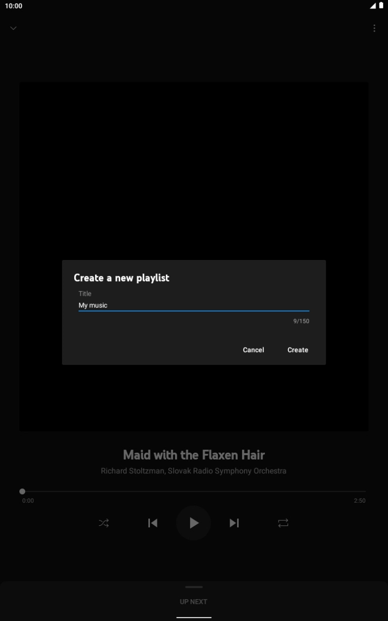 Key in a name for the playlist and press Create.