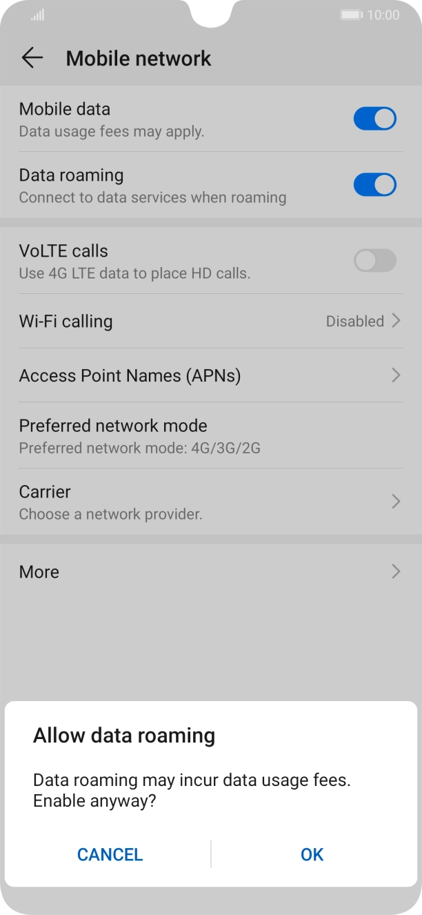 If you turn on the function, press OK. If you turn on the function, press OK.