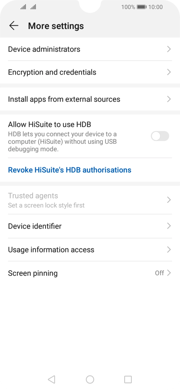 Press Encryption and credentials.