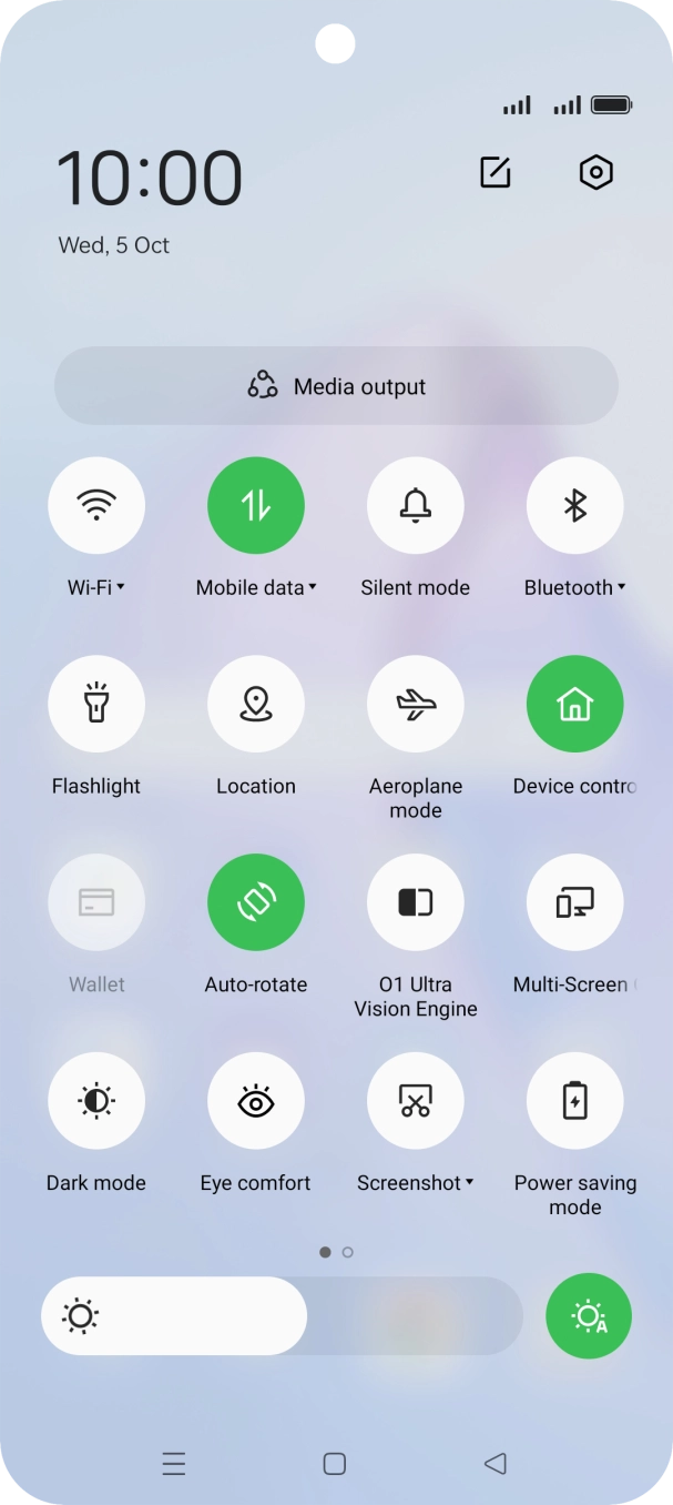 Press Aeroplane mode to turn the function on or off. Press Aeroplane mode to turn the function on or off.