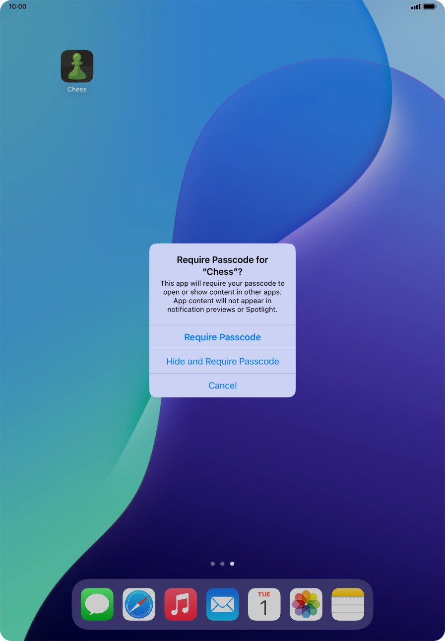 Press Require Passcode.