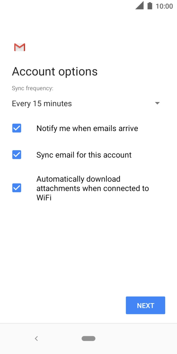 If this screen is displayed, you email account has been recognised and set up automatically. Follow the instructions on the screen to key in more information and finish setting up your phone. If this screen is displayed, you email account has been recognised and set up automatically. Follow the instructions on the screen to key in more information and finish setting up your phone.