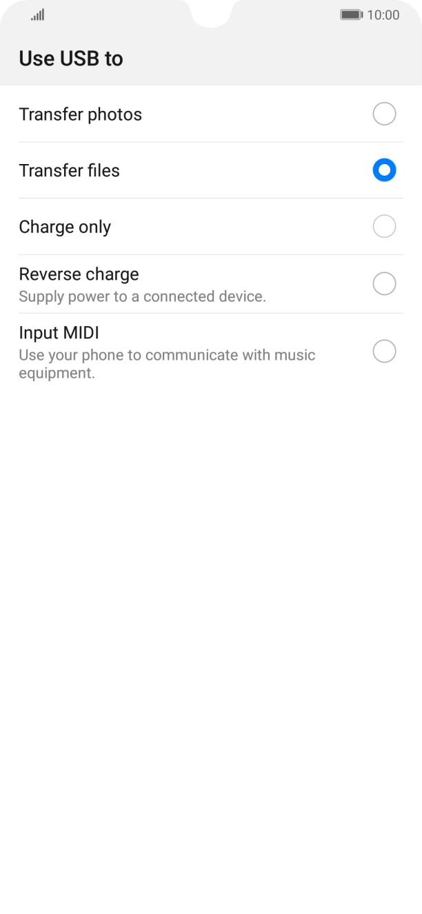 Press Transfer files. Press Transfer files.