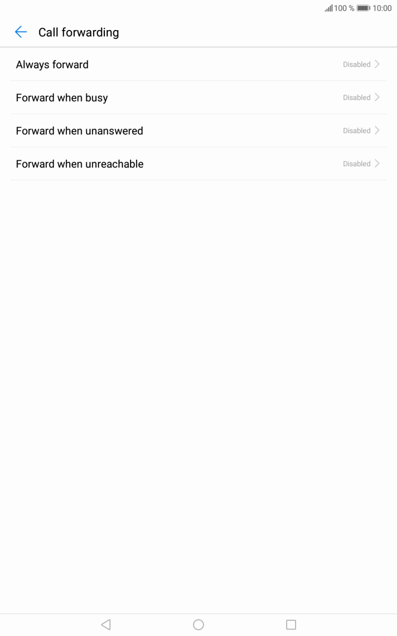 Press the required divert type. Press the required divert type.