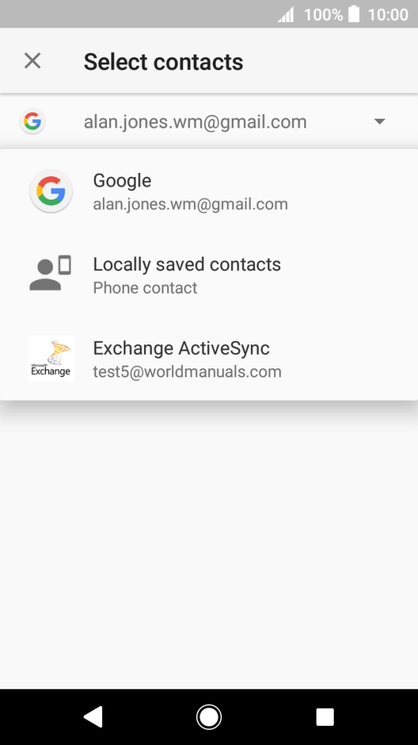 Press Locally saved contacts.