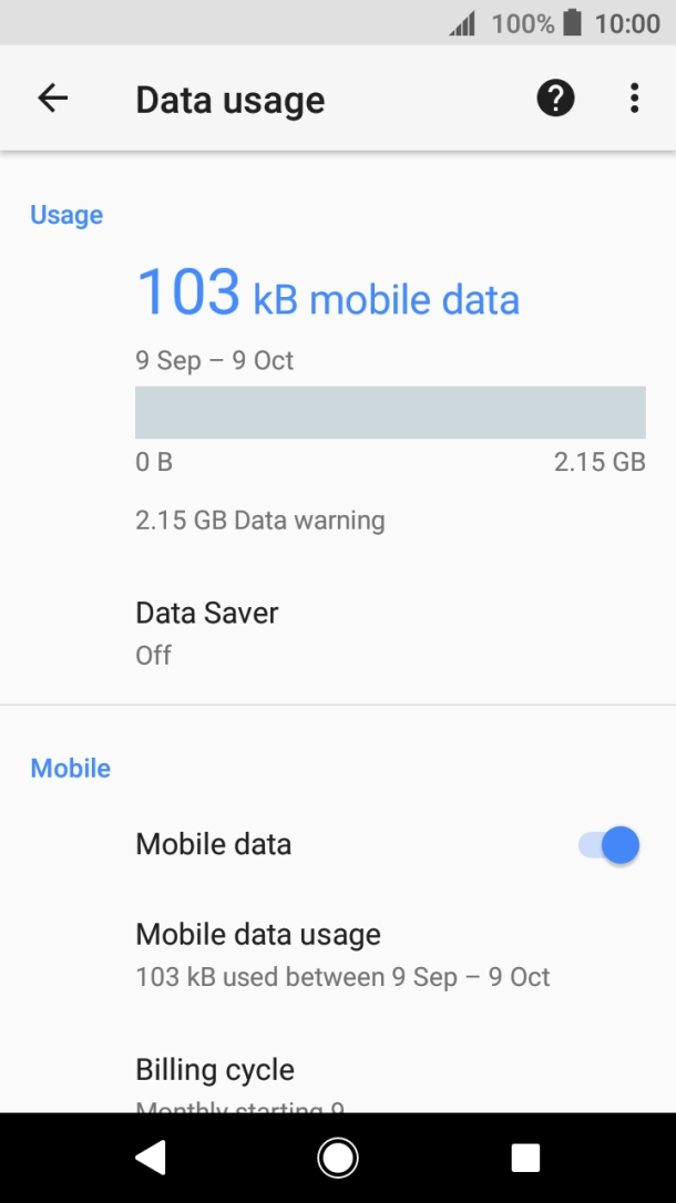 The total data usage is displayed.