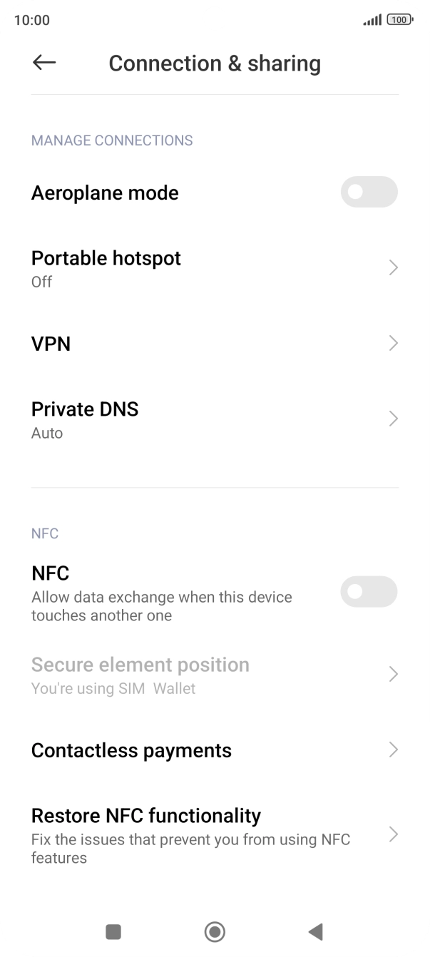 Press Portable hotspot.