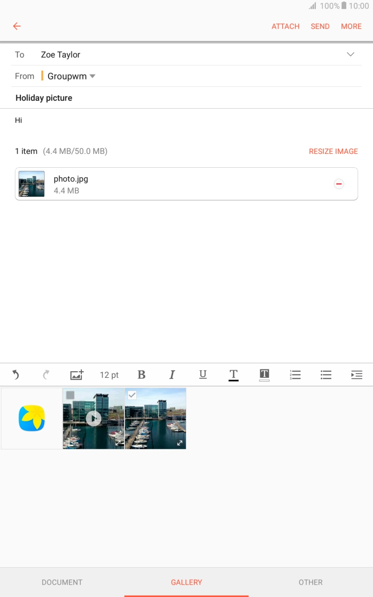 Press SEND when you've finished your email.
