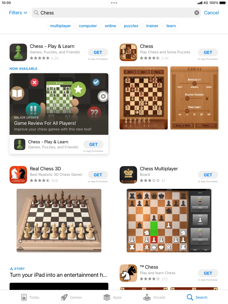 Press the required app.