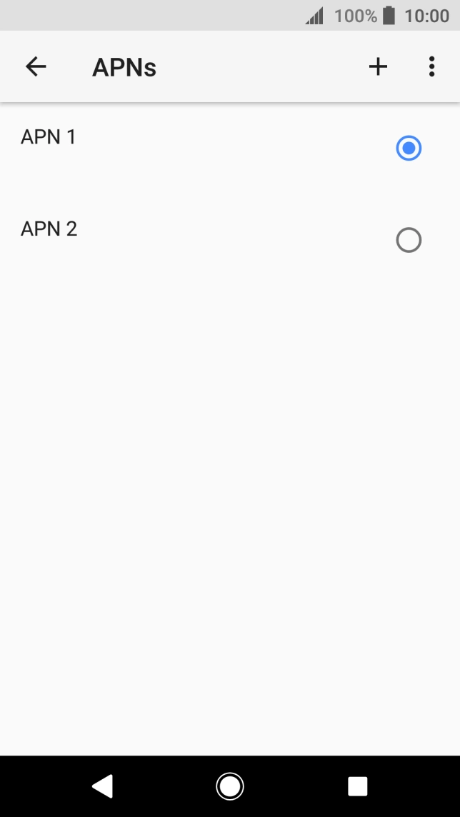 Press the field next to the data connection to activate it.