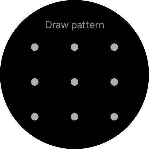 Slide your finger across the screen to connect at least four points and follow the instructions on the screen to create a pattern as lock code.