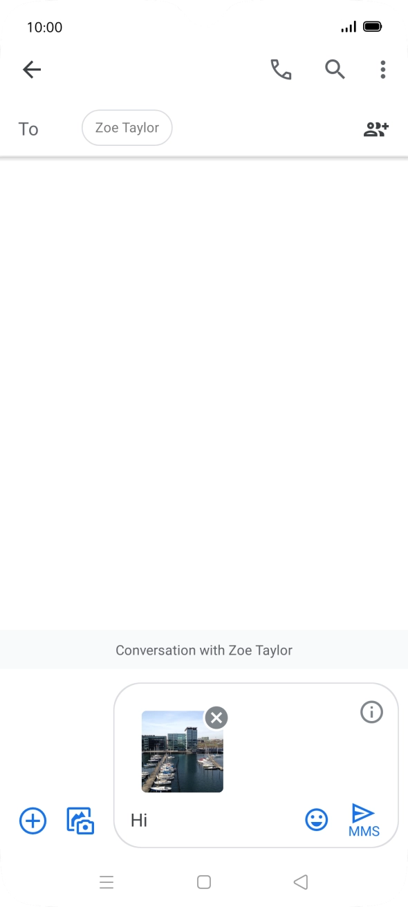 Press the send icon when you've finished your picture message. Press the send icon when you've finished your picture message.