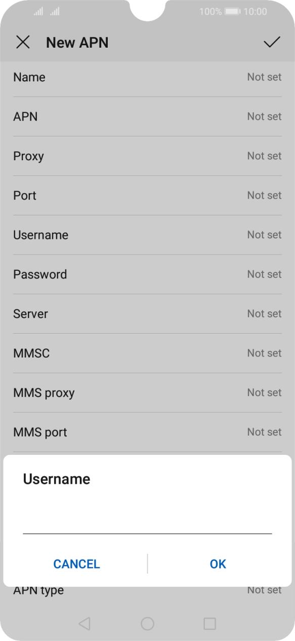 Key in o2wap and press OK.
