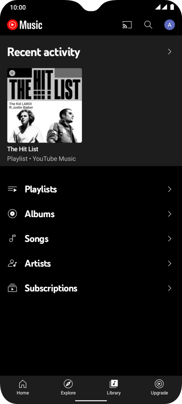 Press the required category.