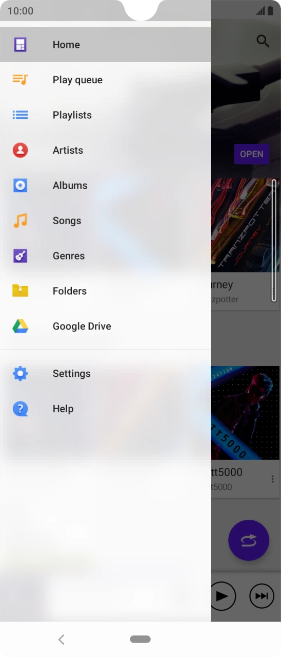 Press the required category and go to the required audio file.