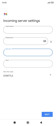 Press the field below 'Port' and key in 143.