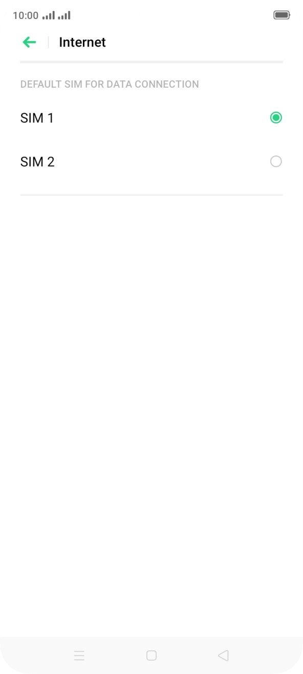 Press the required SIM.