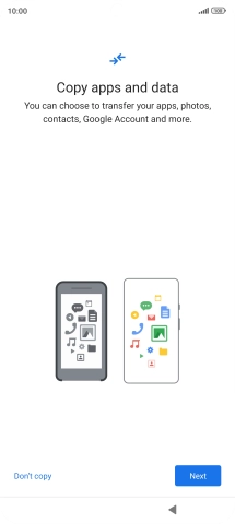 You can transfer the contents of another phone to your phone when it's activated for the first time and after a factory reset. When this screen is displayed, your phone is ready to transfer contents from another phone.