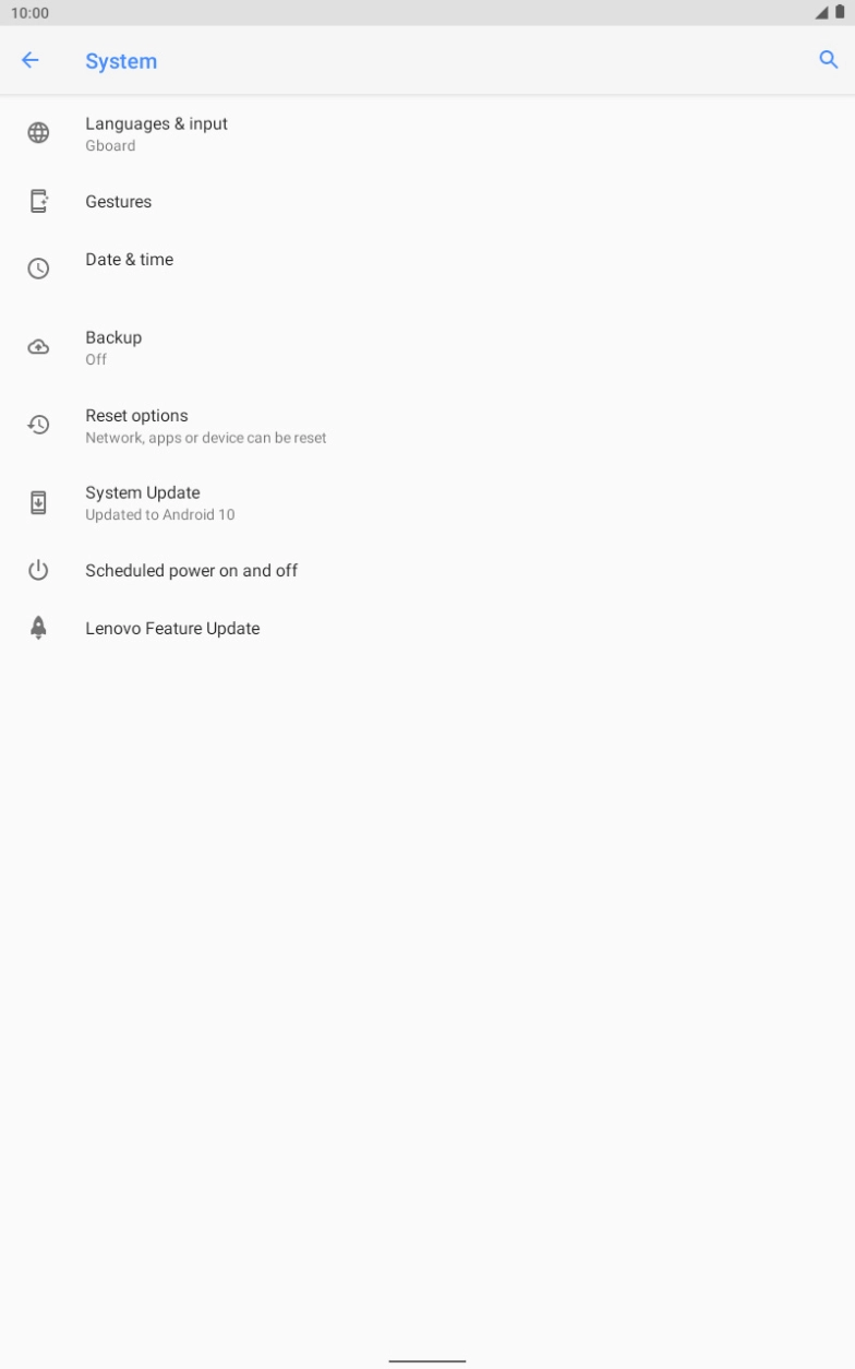 Press Reset options.