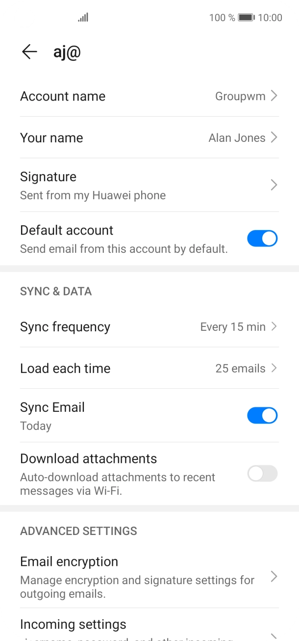 Press Account name and key in the required name. Press Account name and key in the required name.