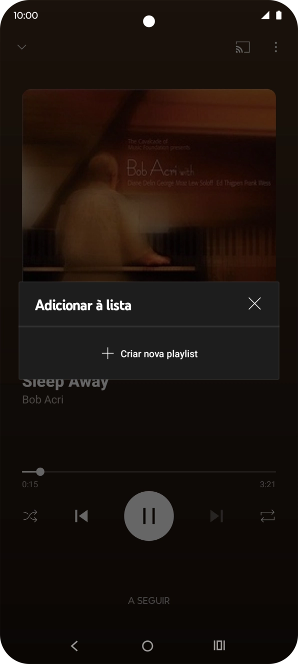 Prima Criar nova playlist.