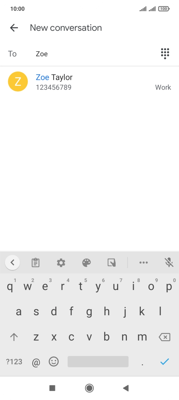 Press the required contact. Press the required contact.