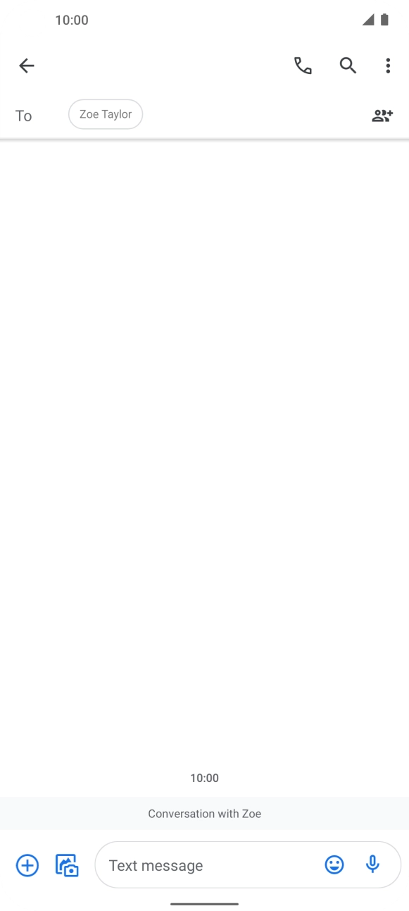 Press the text input field and write the text for your text message. Press the text input field and write the text for your text message.