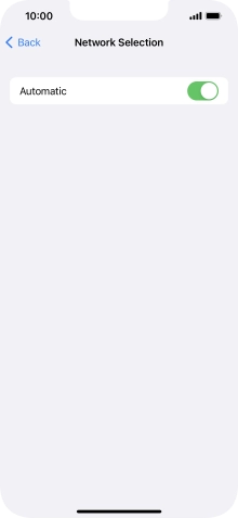 Press the indicator next to 'Automatic' to turn automatic network selection on or off.
