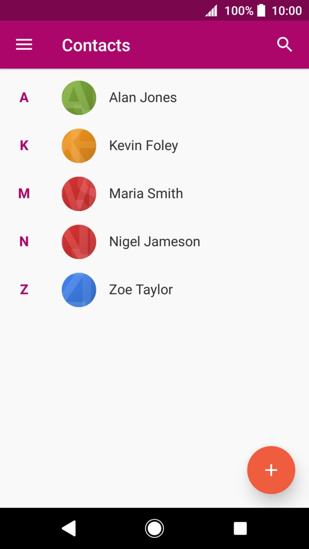 Press the new contact icon.