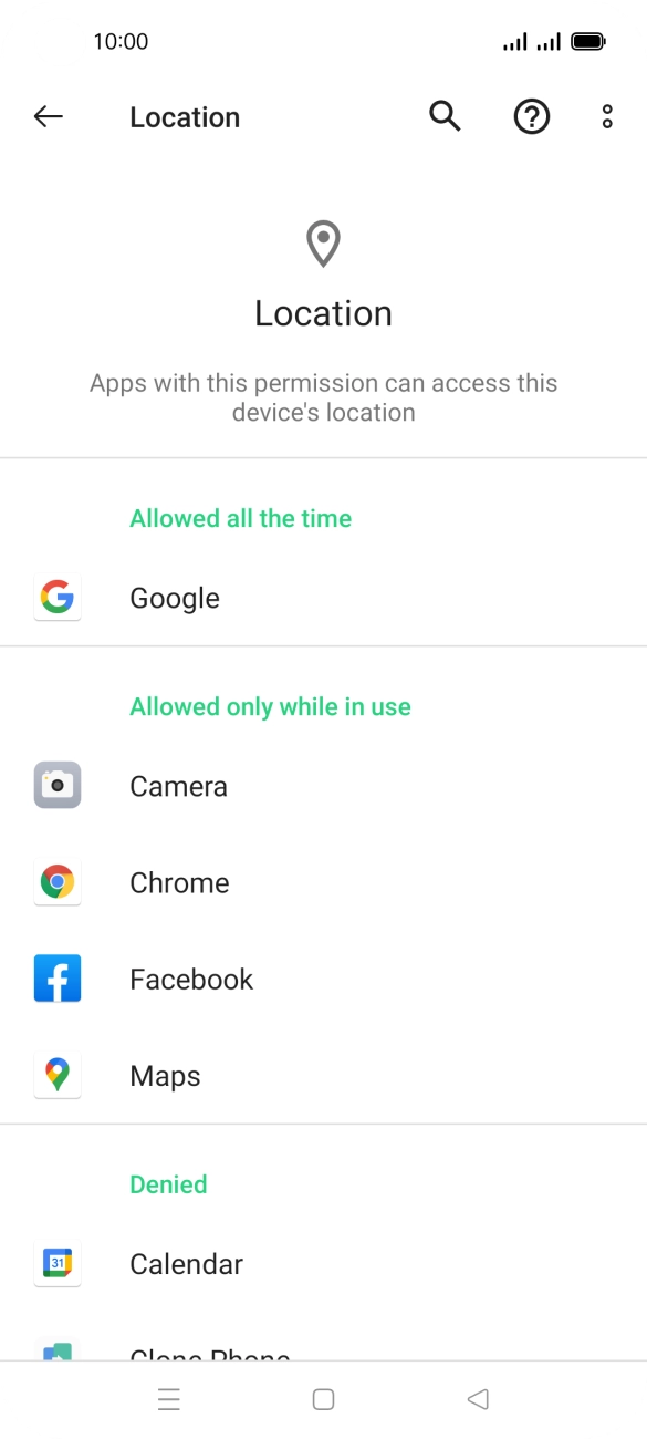 Press the required app. Press the required app.
