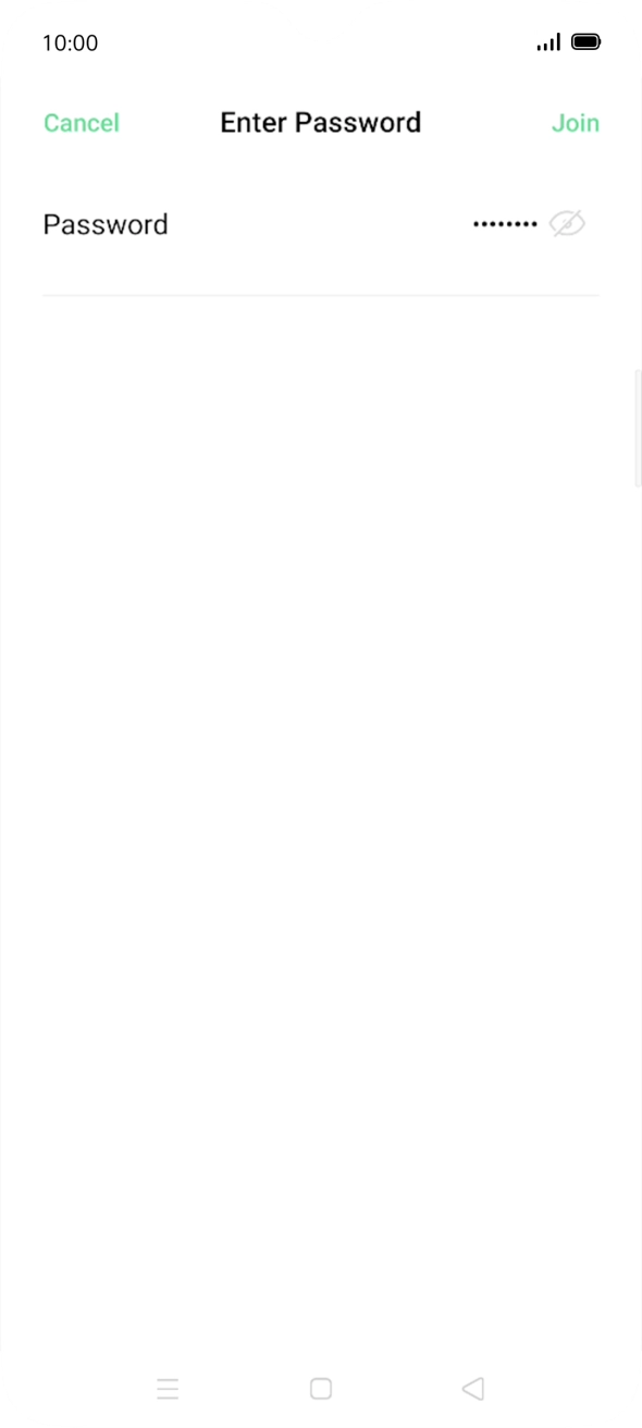 Key in the password for the WiFi network and press Join.